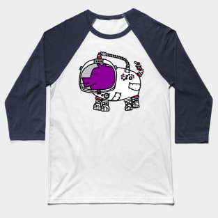 Astronaut Space Pilot Sci Fi Purple Pig Baseball T-Shirt